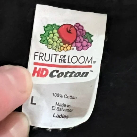 Women's Black Fruit of the Loom 100% Cotton Be Kind T-Shirt, Size L - Picture 5 of 6